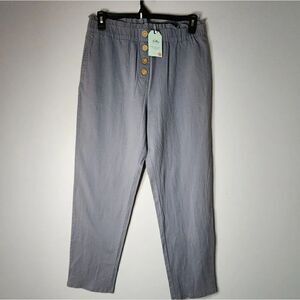 NIMIN Women's Size XL Gray High Waisted Pocketed Paper Bag Pants NWT